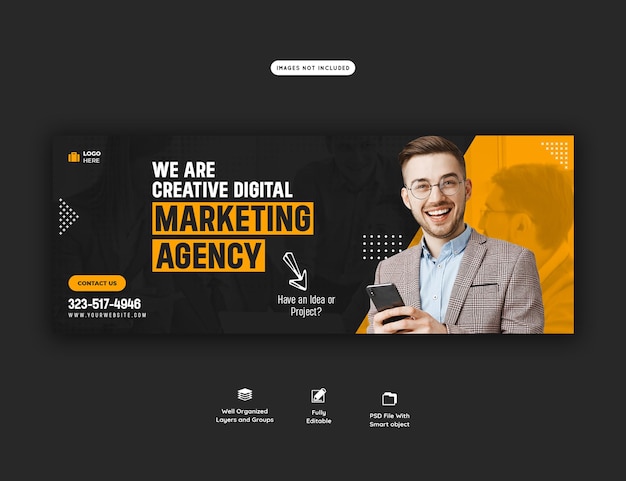 Digital marketing agency and corporate facebook cover template