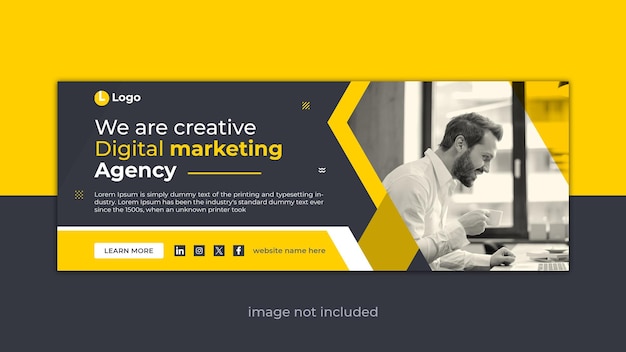 PSD digital marketing agency and corporate facebook cover and web banner template