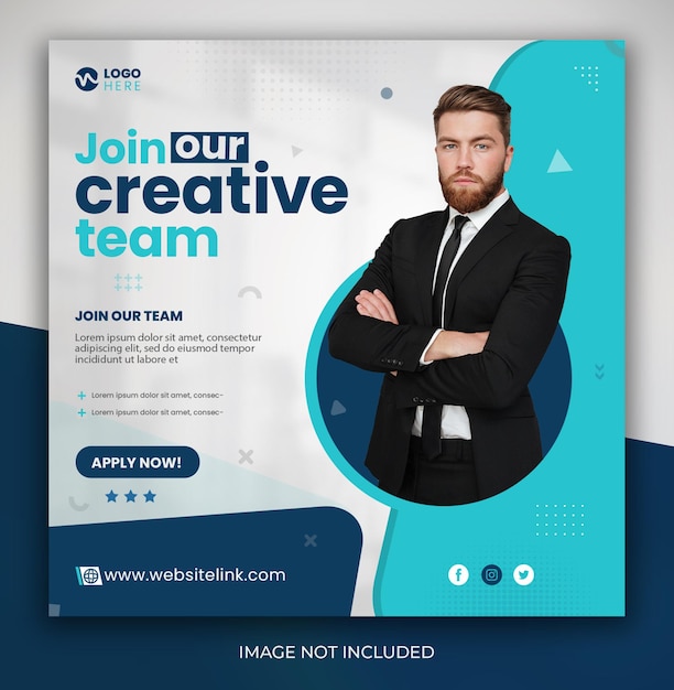 Digital marketing agency and corporate graphic banner post template design