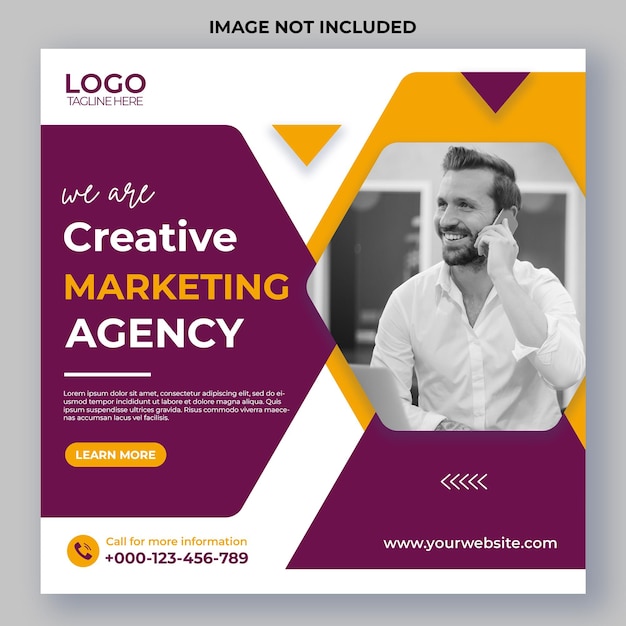 digital marketing agency and corporate social media banner or instagram post template