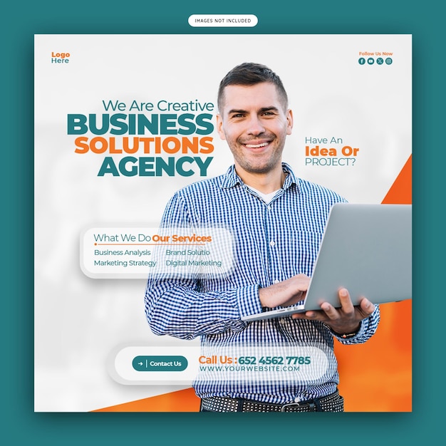 Digital marketing agency and corporate social media banner or Instagram post template