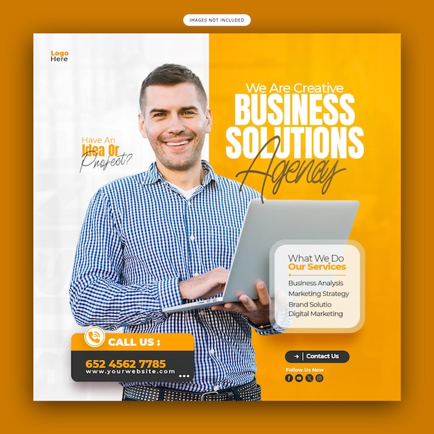 Digital marketing agency and corporate social media banner or Instagram post template