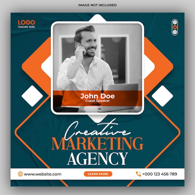 digital marketing agency and corporate social media banner or instagram post template