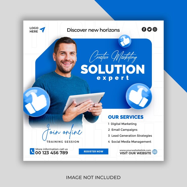 PSD digital marketing agency and corporate social media banner or instagram post template