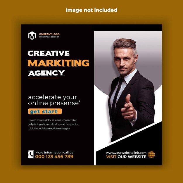 PSD digital marketing agency and corporate social media banner or instagram post template