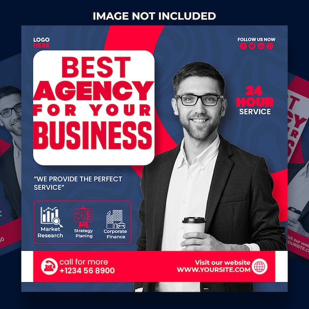 PSD digital marketing agency and corporate social media and instagram post template