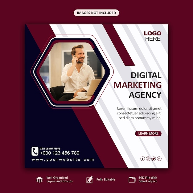 Digital Marketing Agency and Corporate Social Media Instagram Post Templates