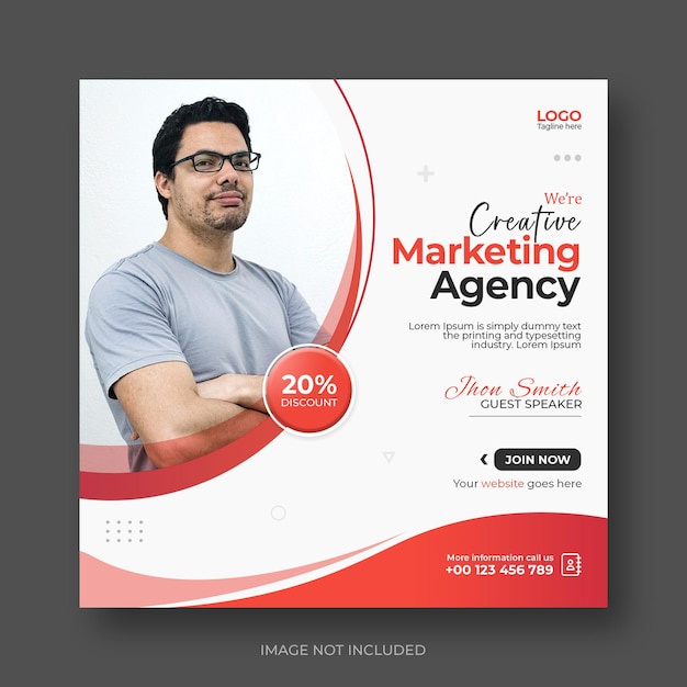 Digital marketing agency and corporate social media post banner template