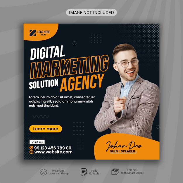 Digital marketing agency and corporate social media post design template