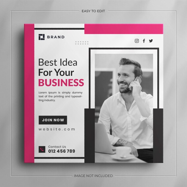 Digital marketing agency and corporate social media post and Instagram story template