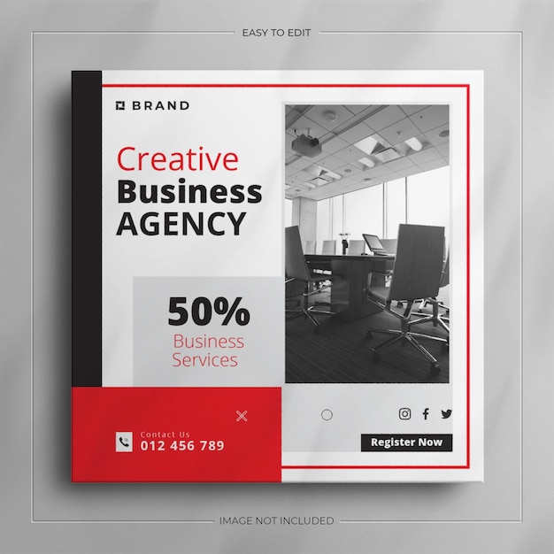 PSD digital marketing agency and corporate social media post and instagram story template