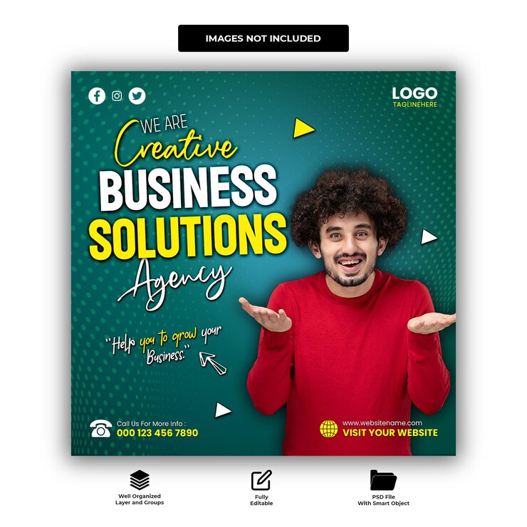 Digital marketing agency and corporate social media post templat