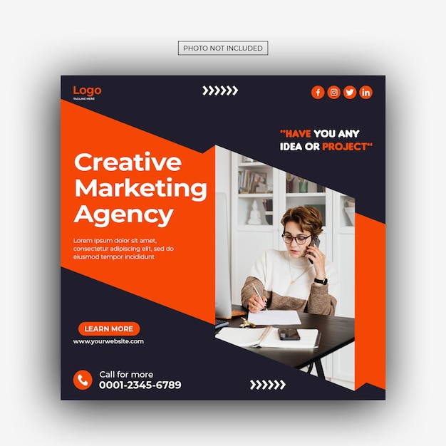 PSD digital marketing agency and corporate social media post template design