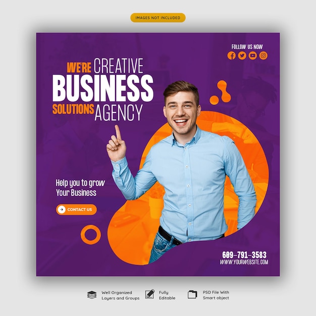 digital marketing agency and corporate social media post template