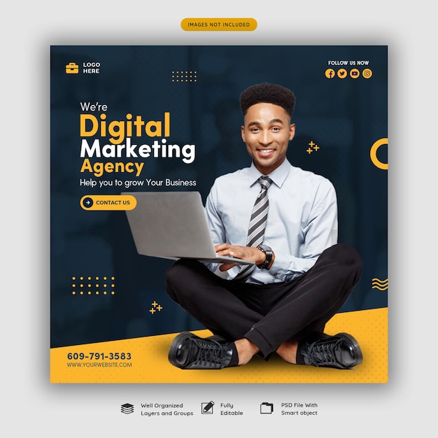 Digital marketing agency and corporate social media post template