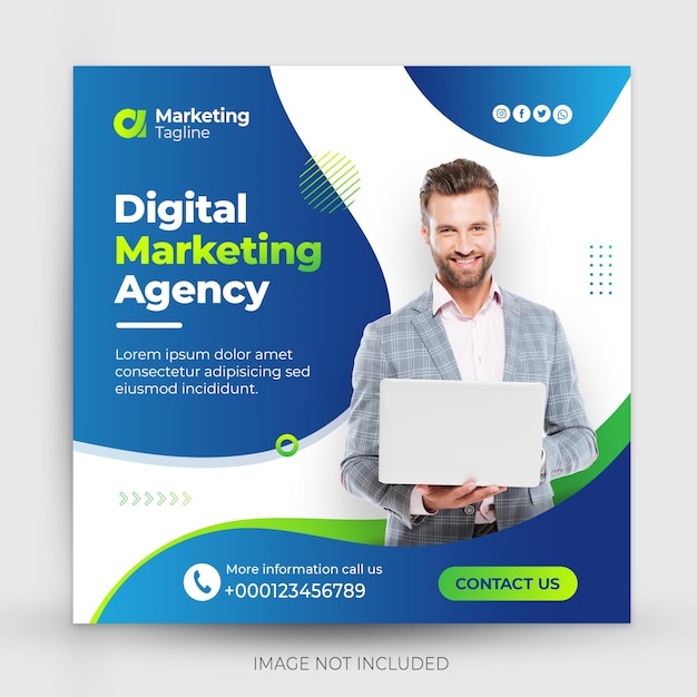 Digital marketing agency and corporate social media post template