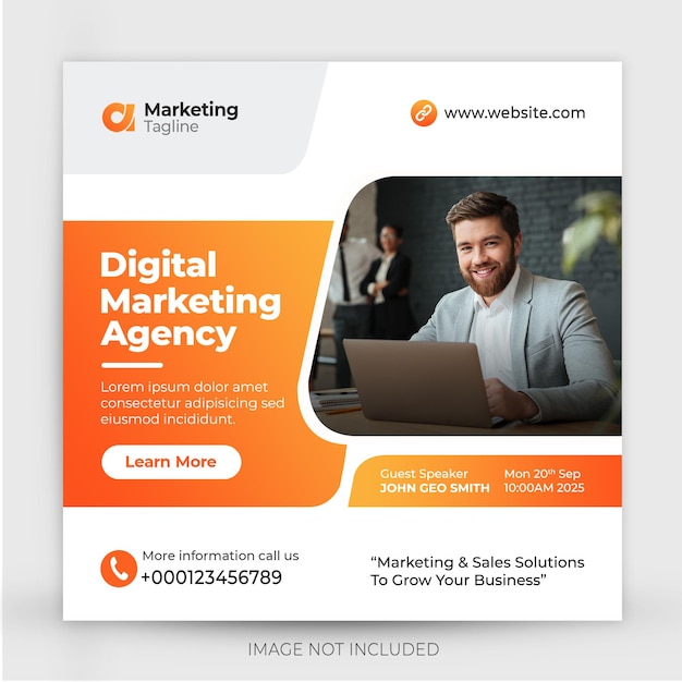 Digital marketing agency and corporate social media post template