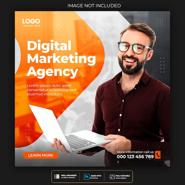 Digital marketing agency and corporate social media post template