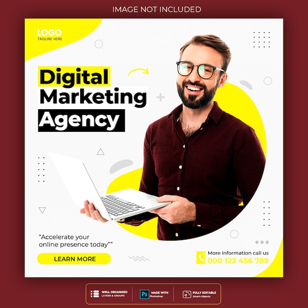 Digital marketing agency and corporate social media post template