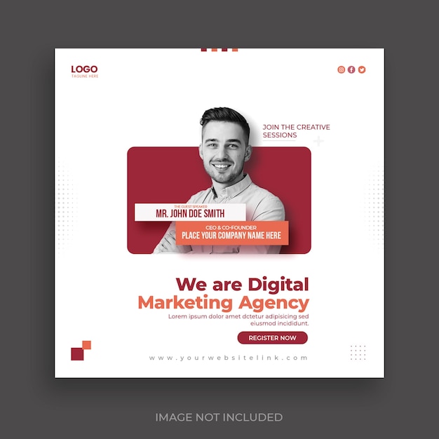 Digital marketing agency and corporate social media post template