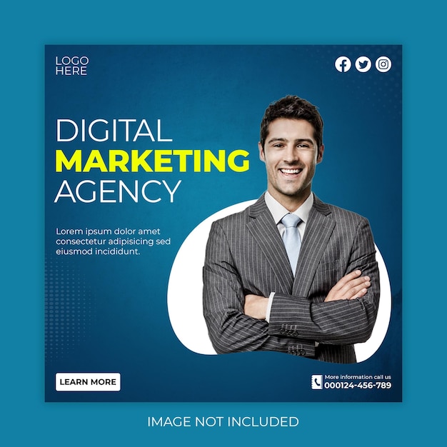 PSD digital marketing agency and corporate social media post template