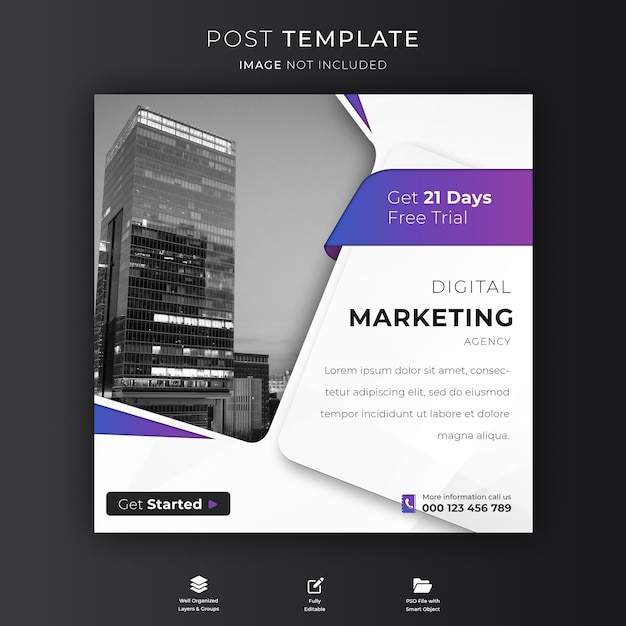 Digital marketing agency and corporate social media post template