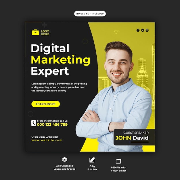 Digital marketing agency and corporate social media post template