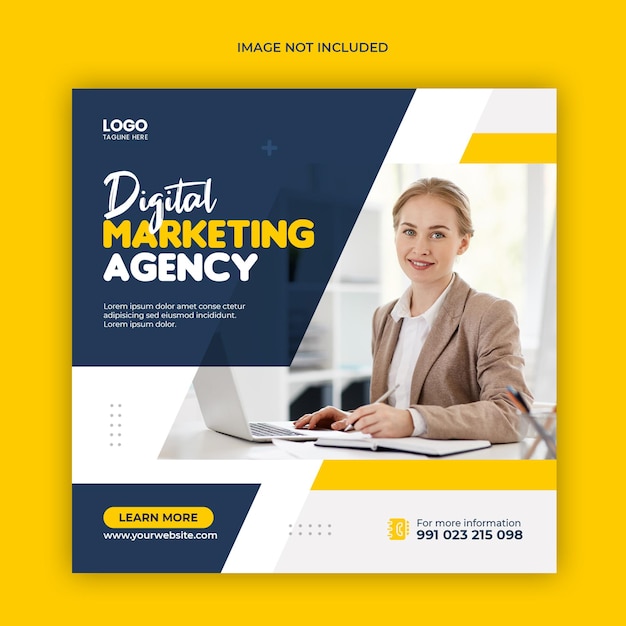 PSD digital marketing agency and corporate social media post template