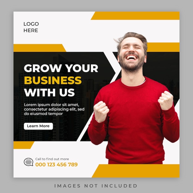 PSD digital marketing agency and corporate social media post template