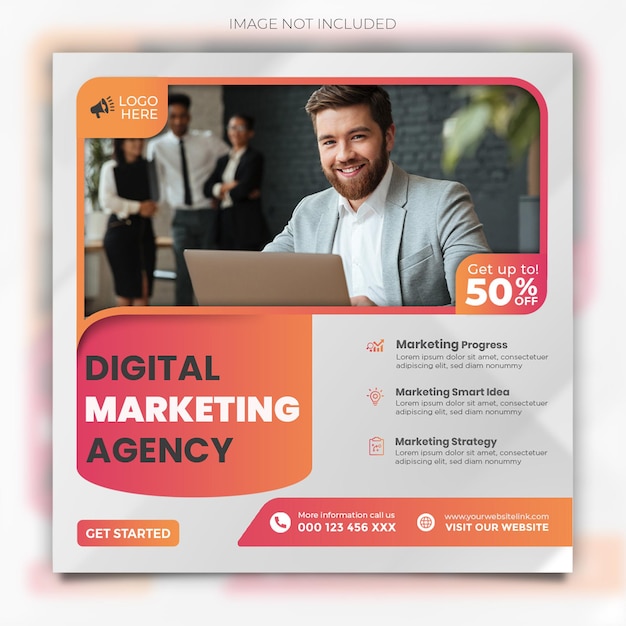 Digital marketing agency and corporate social media post template