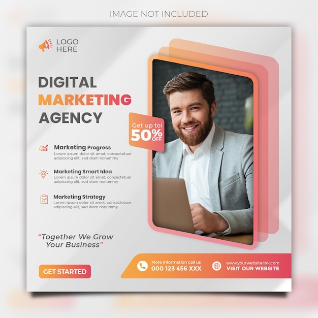 Digital marketing agency and corporate social media post template