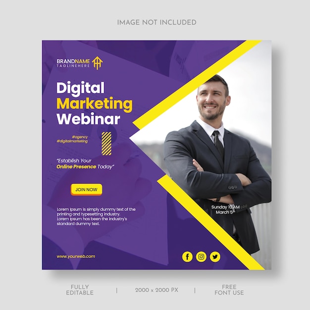 Digital marketing agency and corporate social media post template