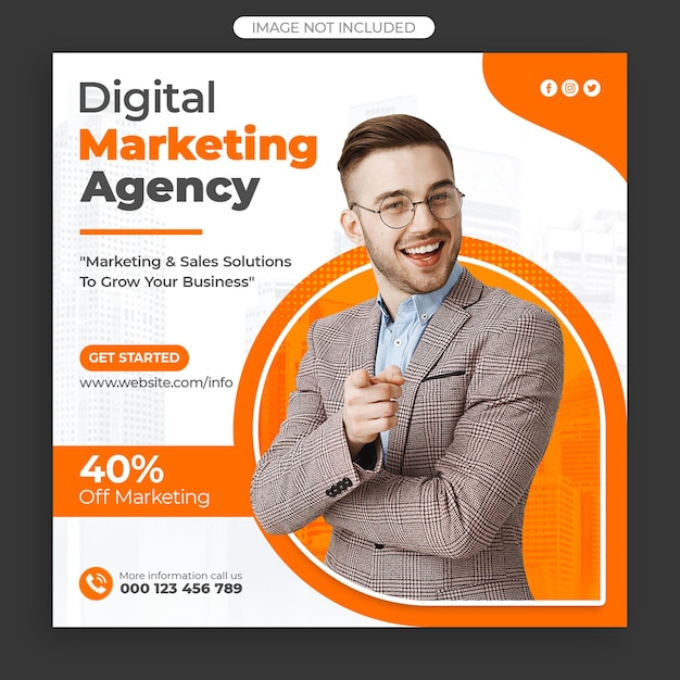 Digital marketing agency and corporate social media post template