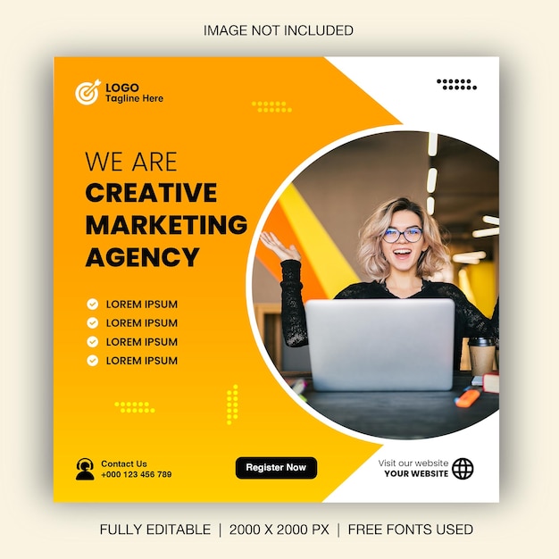 Digital marketing agency and corporate social media post template