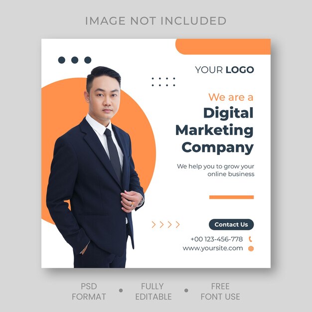 PSD digital marketing agency or corporate social media post template