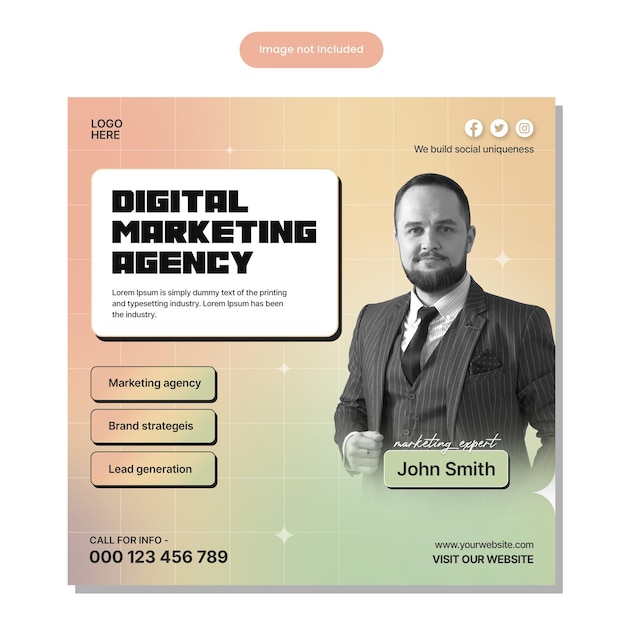 Digital marketing agency and corporate social media post template