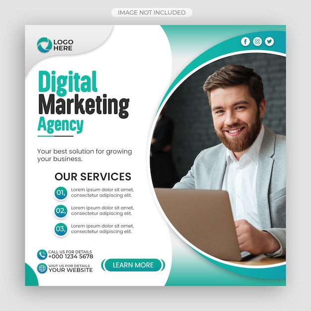 Digital marketing agency and corporate social media post template