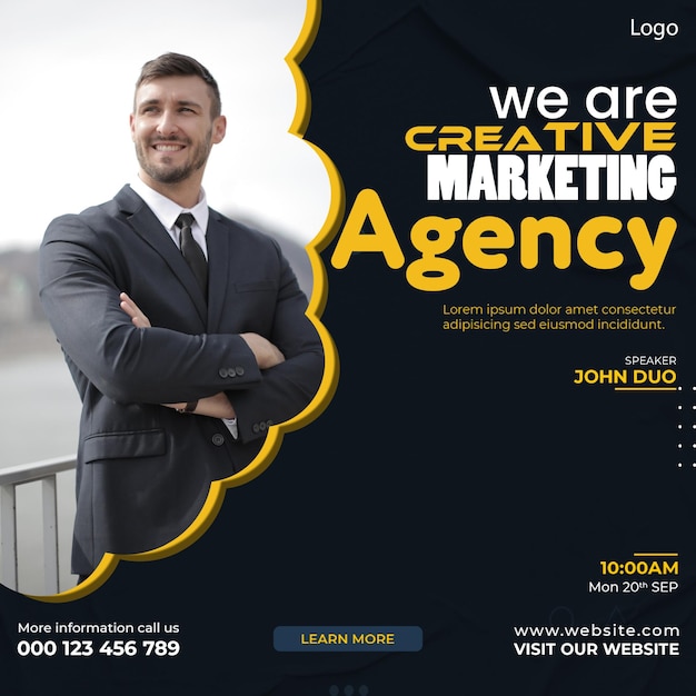 Digital marketing agency and corporate social media post template