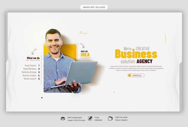 PSD digital marketing agency and corporate web banner template