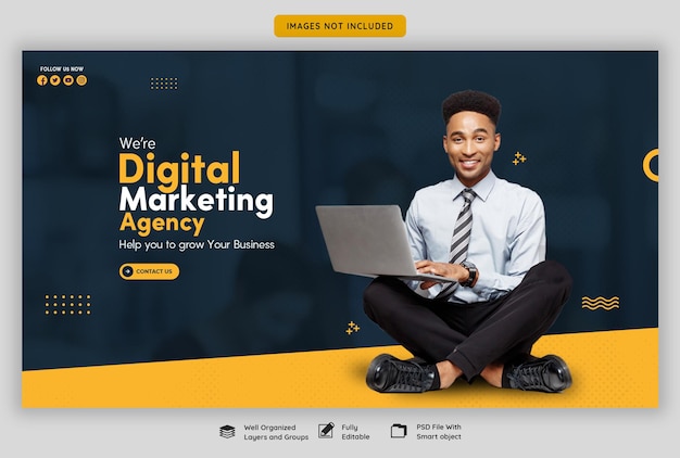 digital marketing agency and corporate web banner template