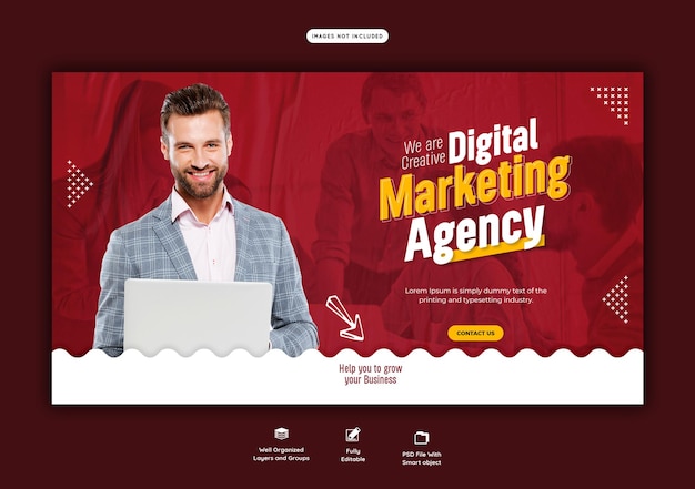 Digital marketing agency and corporate web banner template