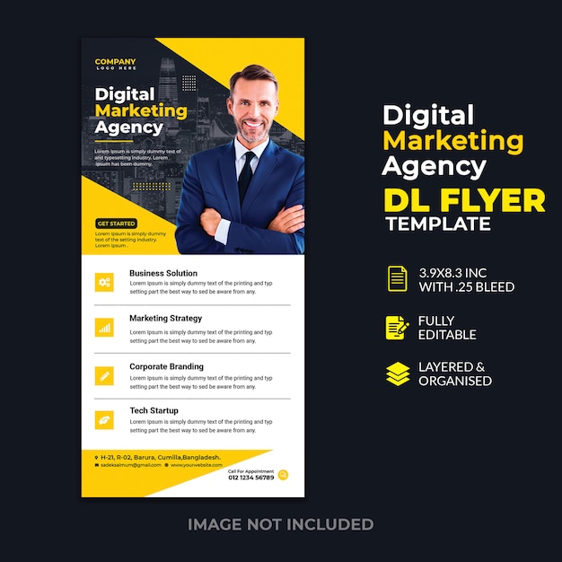 Digital marketing agency dl flyer template