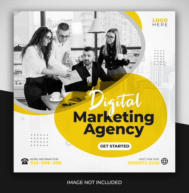 Digital marketing agency expert and corporate social media post banner or flyer ads design template