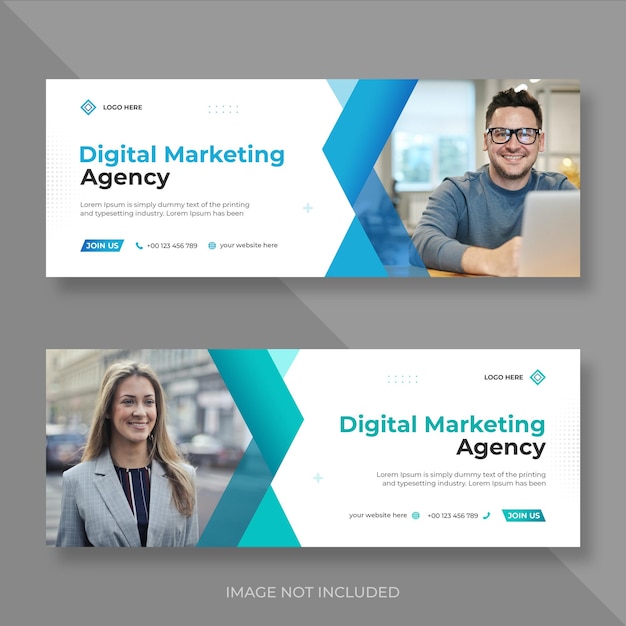 PSD digital marketing agency facebook banner template