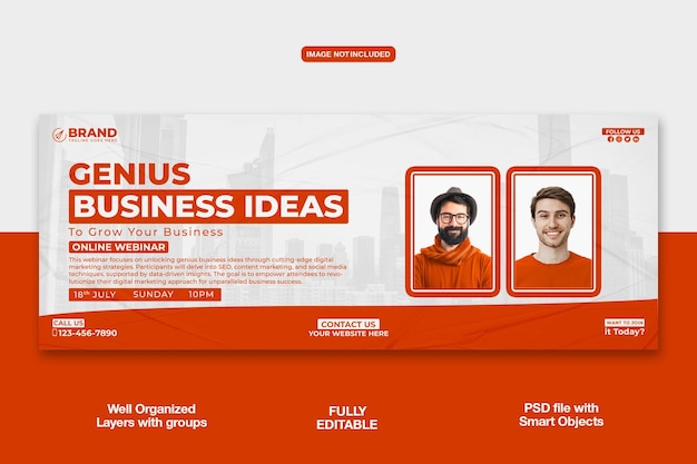 PSD digital marketing agency facebook cover banner or corporate template