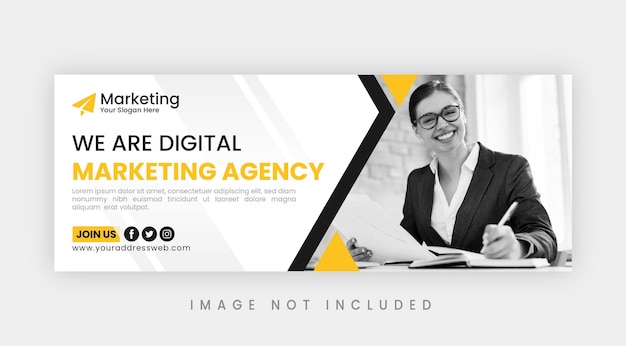 PSD digital marketing agency facebook cover page or instagram web banner template