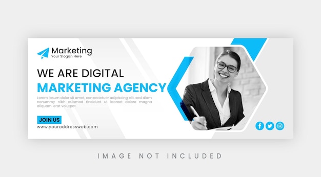 PSD digital marketing agency facebook cover page or instagram web banner template