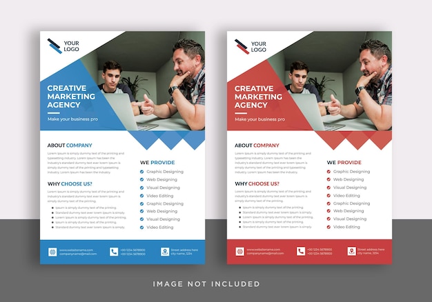 PSD digital marketing agency flyer template design