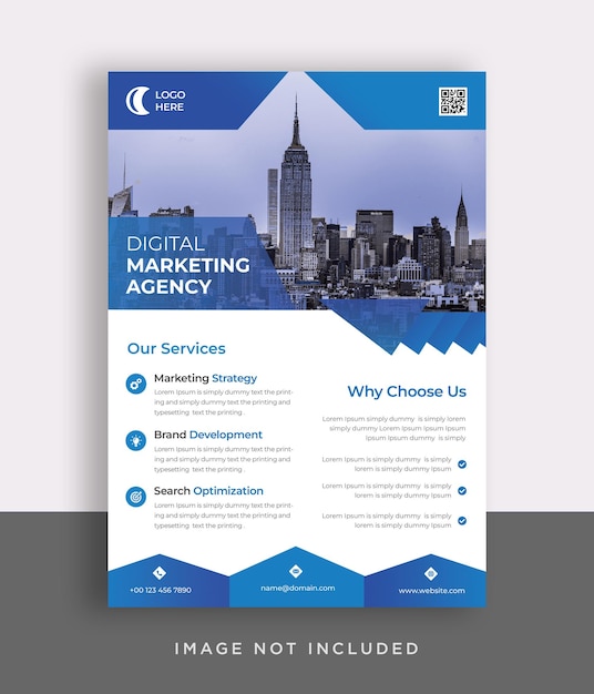 Digital marketing agency flyer template design