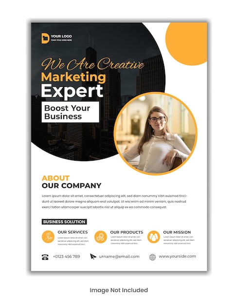 PSD digital marketing agency flyer template design